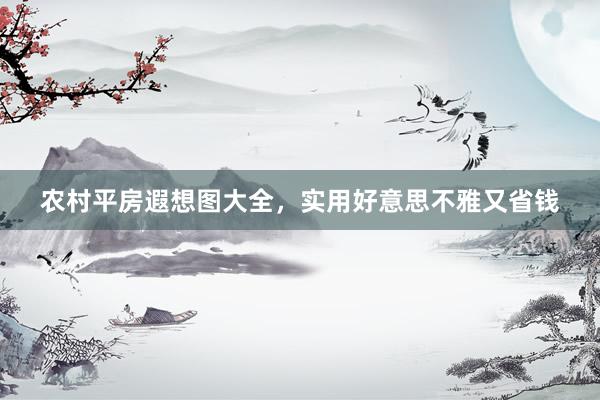 农村平房遐想图大全,实用好意思不雅又省钱